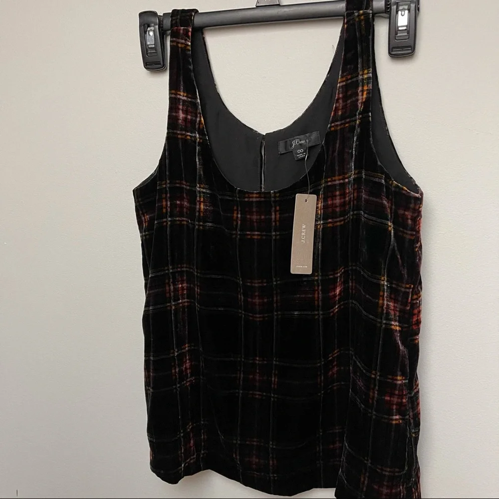 J. Crew Velour Plaid Top